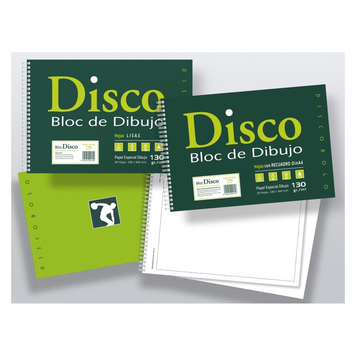 Bloc Dibujo Disco espiral folio 130 gr. 20H sin recuadro