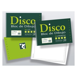 Bloc Dibujo Disco espiral folio 130 gr. 20H con recuadro